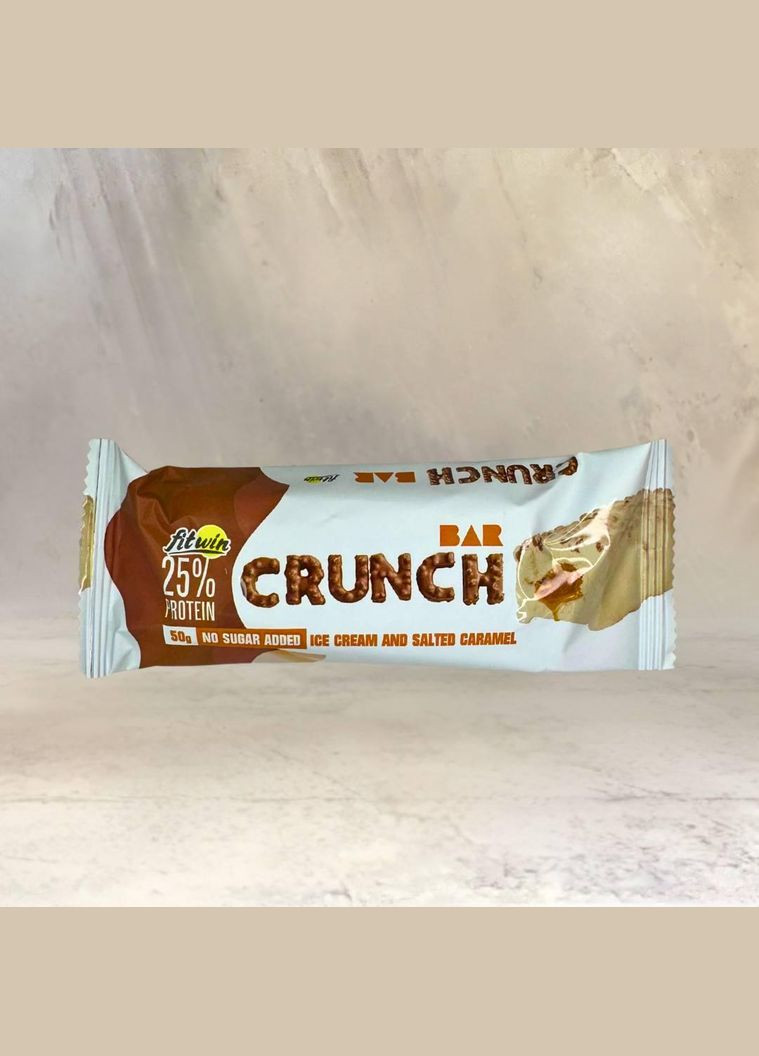 Протеиновый батончик без сахара "Мороженое и соленая карамель" Crunch Bar, FitWin 50 г No Brand (326843422)