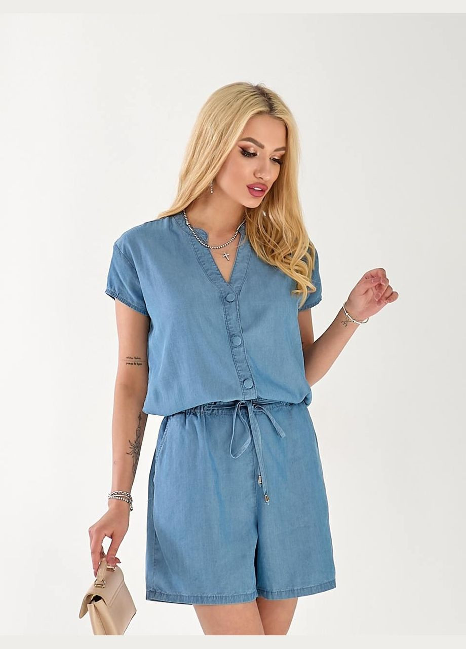 Женский джинсовый комбинезон синего цвета 33448 Fashion (334844319)