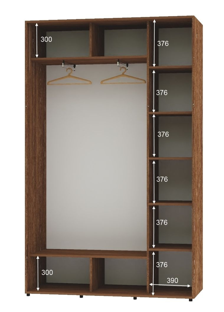 Шкаф-купе двухдверный 150*45*230 Дуб винтаж 2 двери ДСП Алекса (360479001)