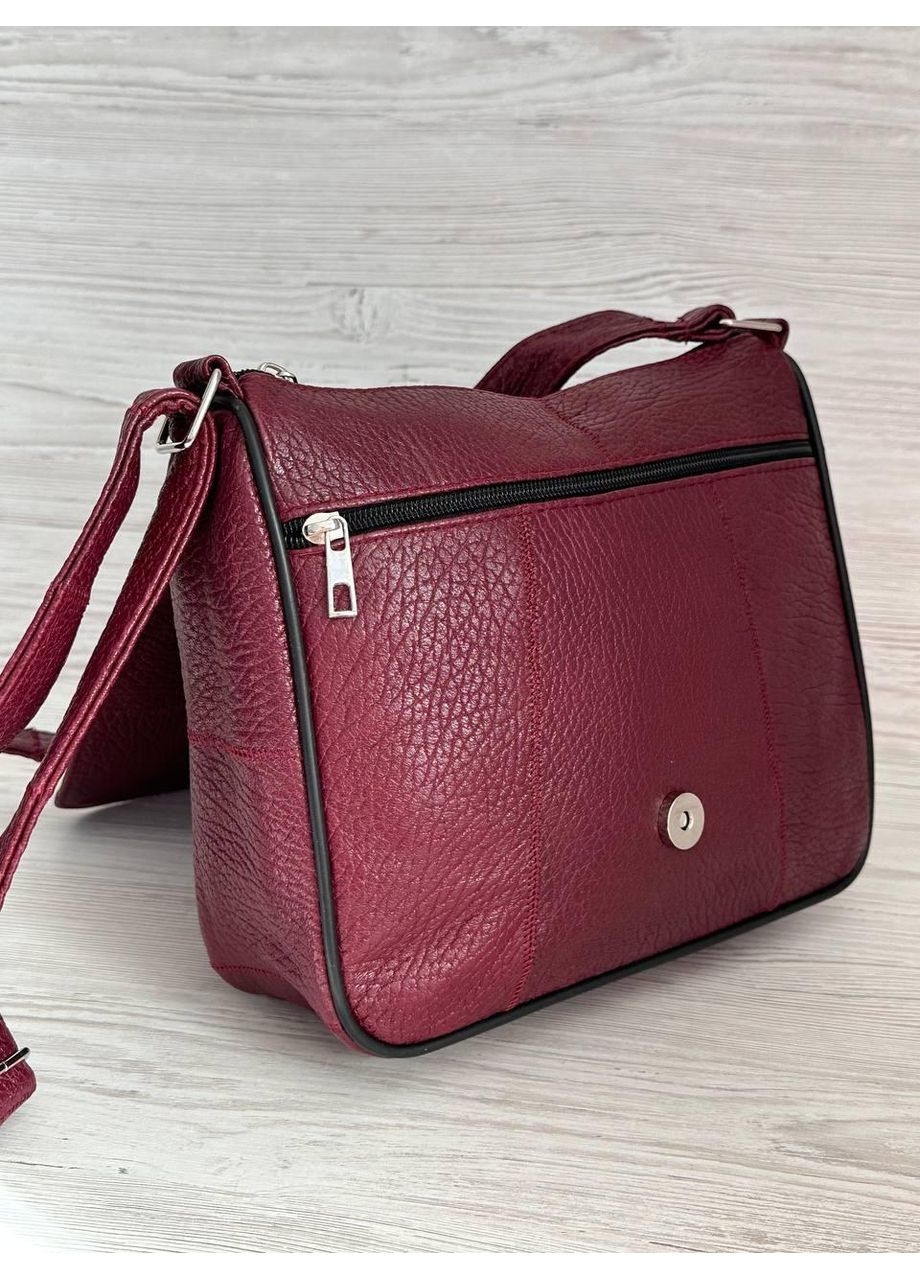 Жіноча сумка бордова натуральна фактурна шкіра 108051 No Brand (362556370)