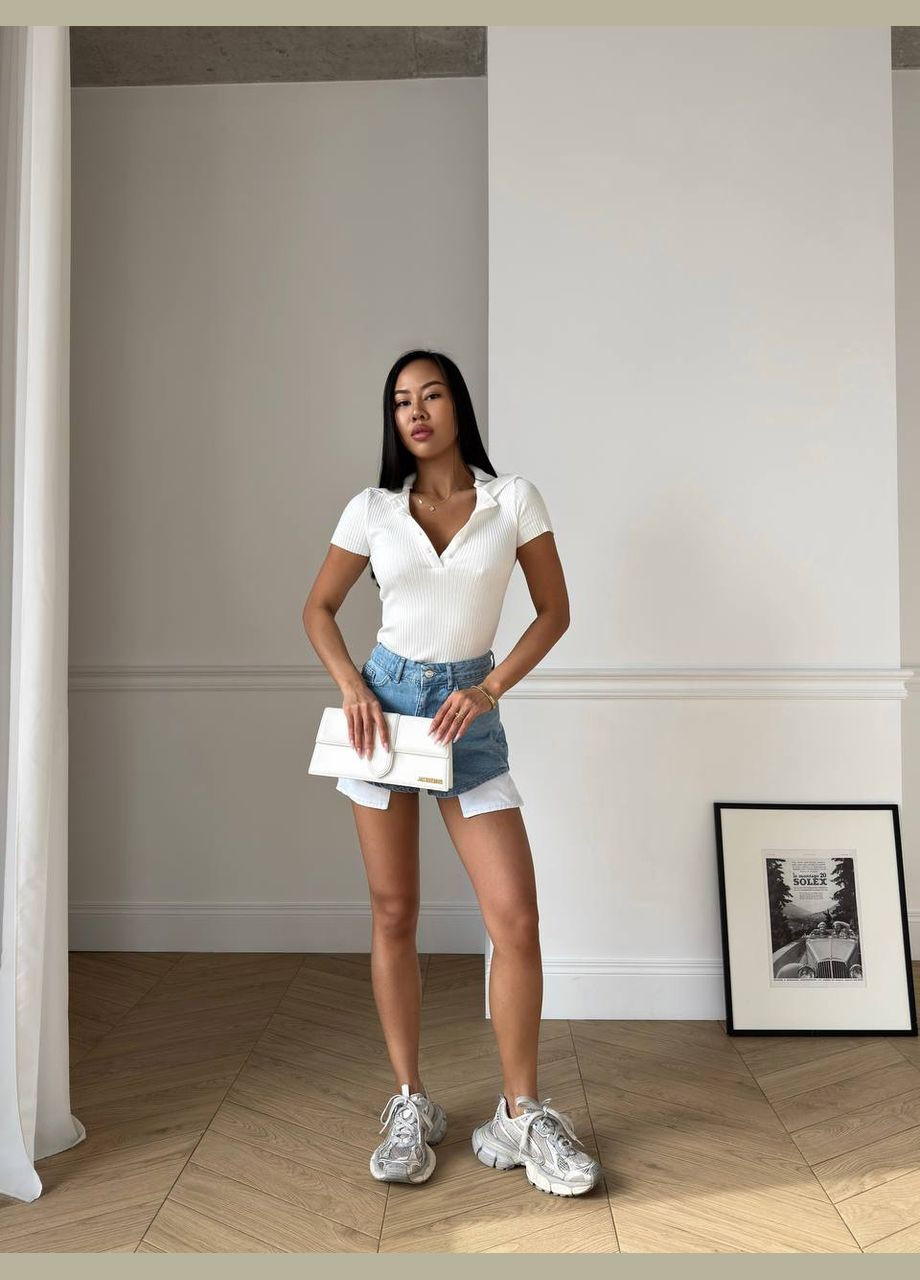 Жіночі джинсові шорти блакитного кольору 31619 Fashion (349462042)