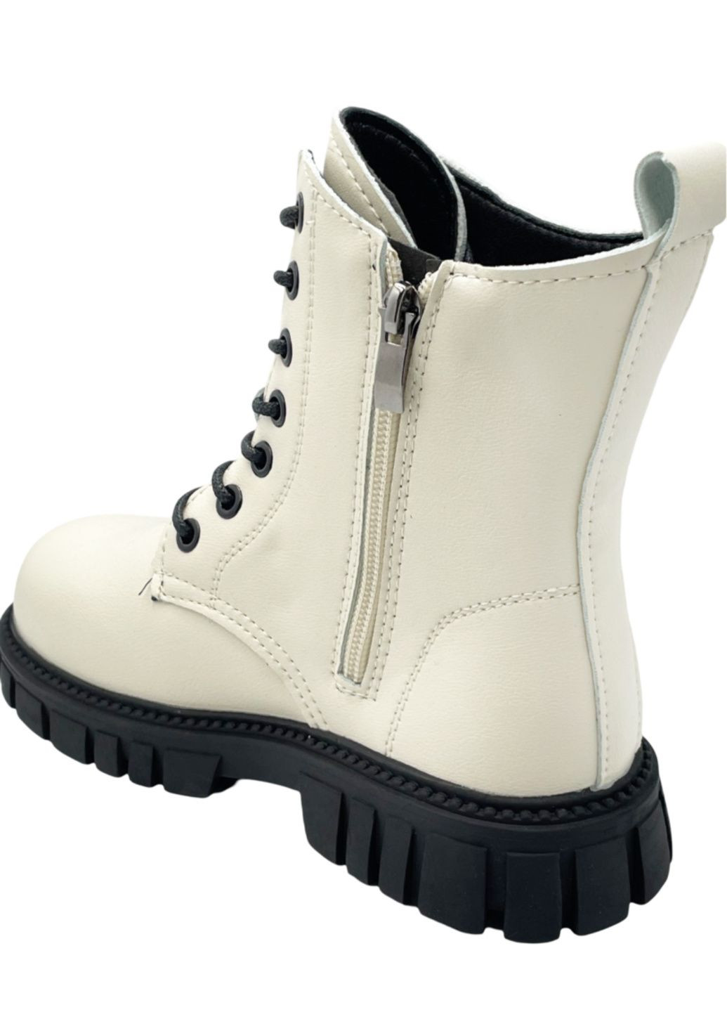 Молочные повседневные осенние демисезонные ботинки Леопард