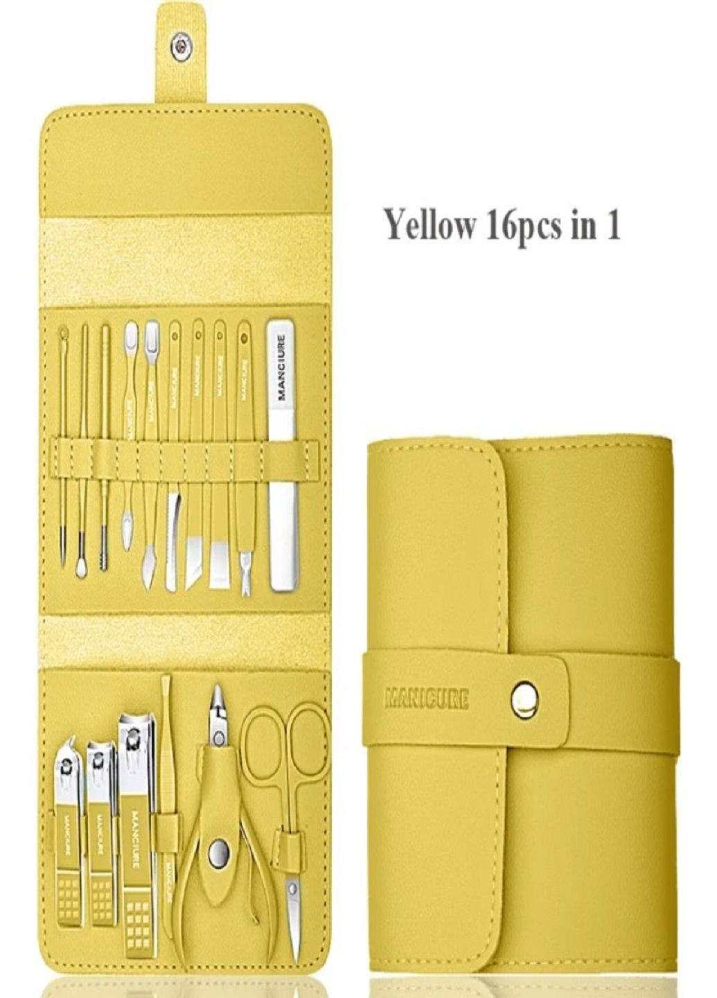 Маникюрный набор 16 предметов из нержавеющей стали в чехле Yellow VTech (285719413)