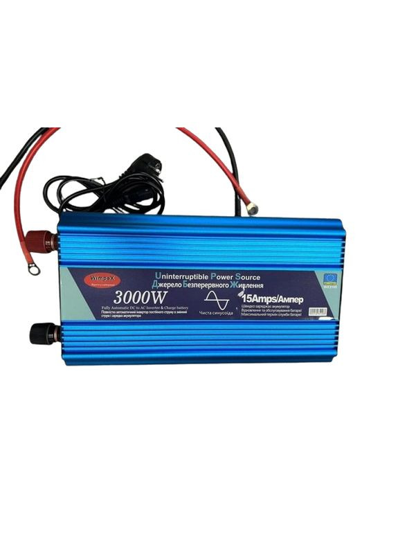 Перетворювач напруги Power Inverter WX-3100 UPS з зарядкою інвертор чиста синусоїда LED дисплей 12 Вт*220 Вт Синій 3000 Вт Wimpex (362098711)