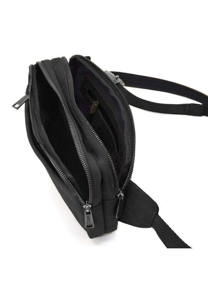 Мужская кожаная сумка на пояс через плечо для телефона и для документов маленькая Черный 38731 TARWA (353302685)