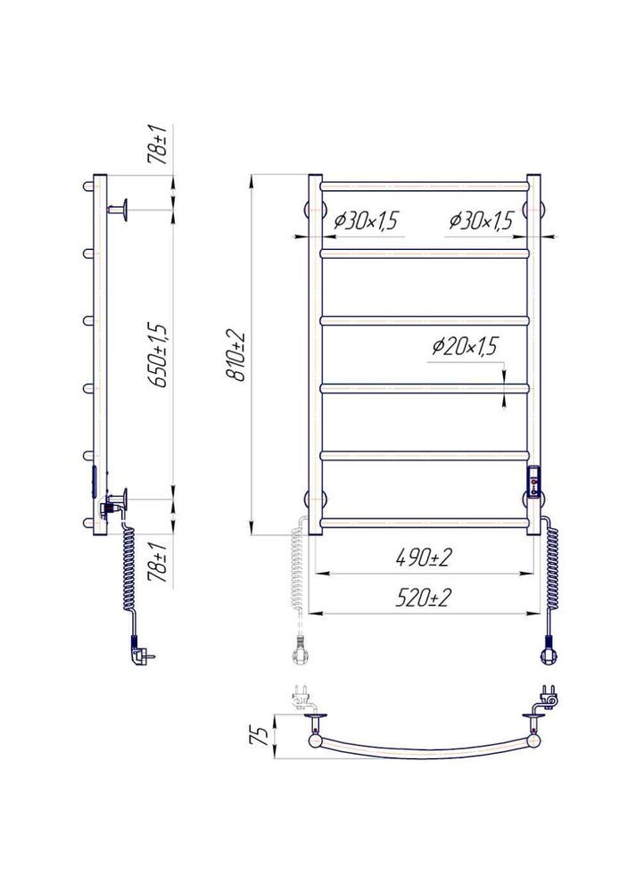 Полотенцесушитель Классик НРИ 800х530/85 TR К (2.3.0115.10.P) Mario (306815673)