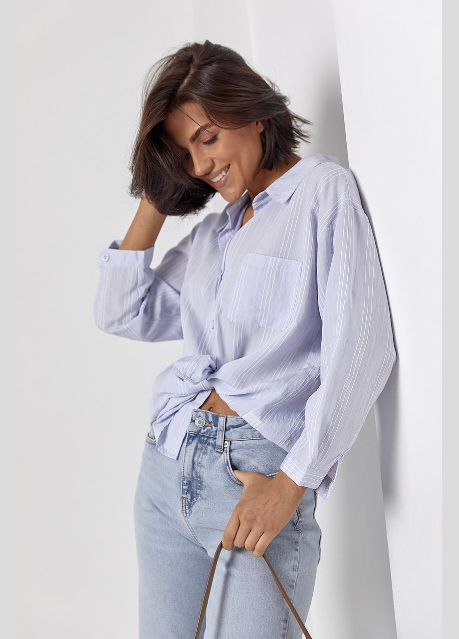 Жіноча сорочка у смужку з рукавами три чверті Lurex (322343122)