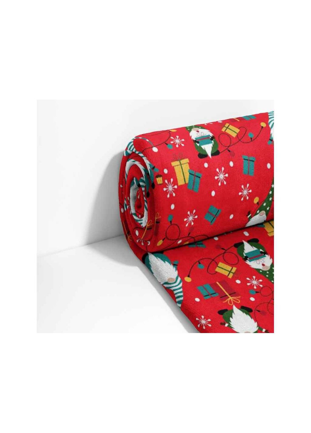 Плед Новорічний Велсофт, Червоний з принтом Lelit (354340627)