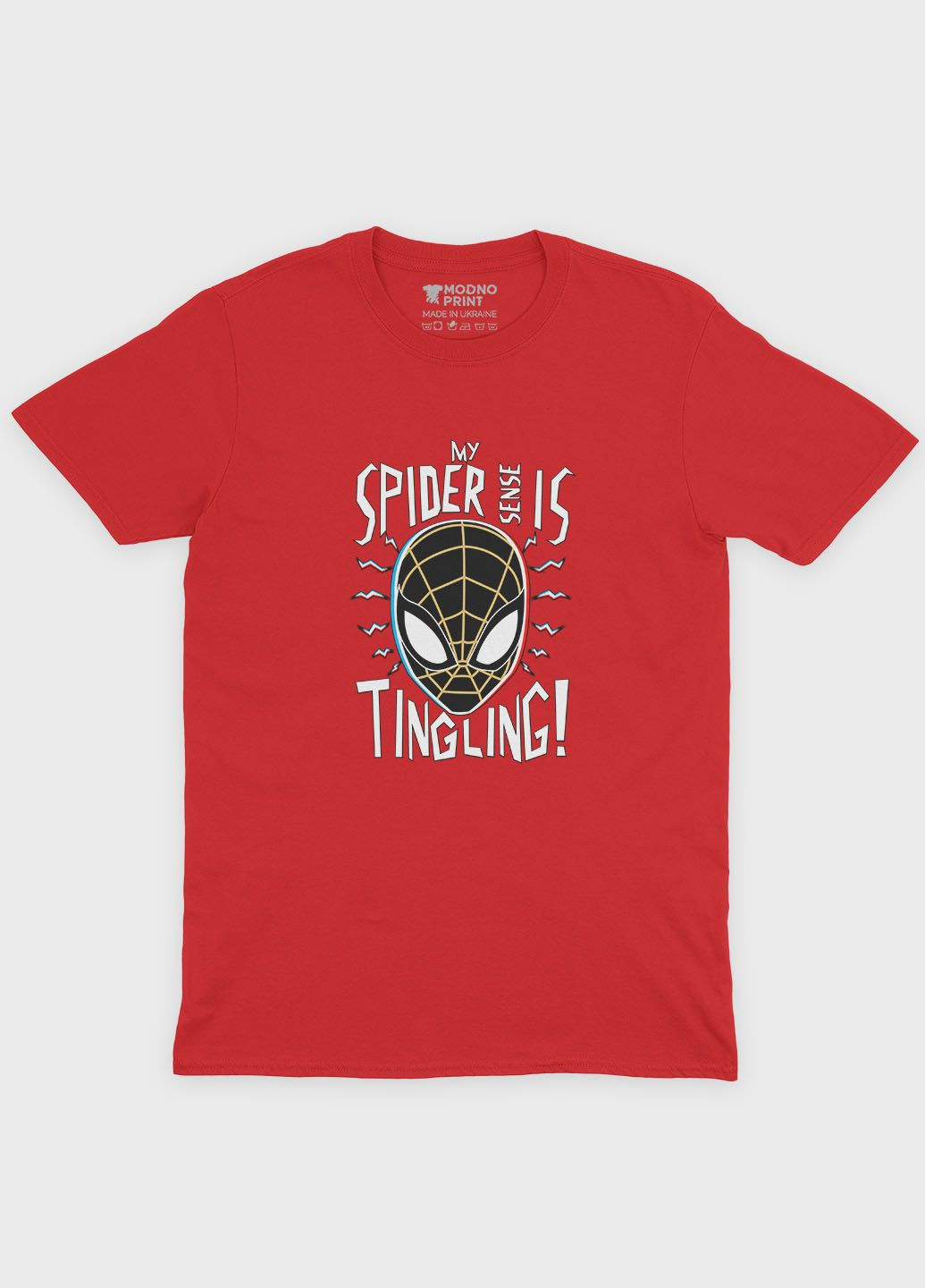 Красная демисезонная футболка для мальчика с принтом супергероя - человек-паук (ts001-1-sre-006-014-113-b) Modno