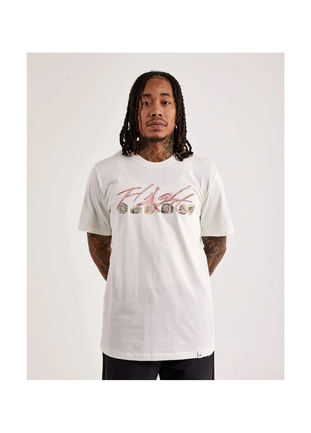 Біла футболка чоловіча flight essential rings tee white Air Jordan