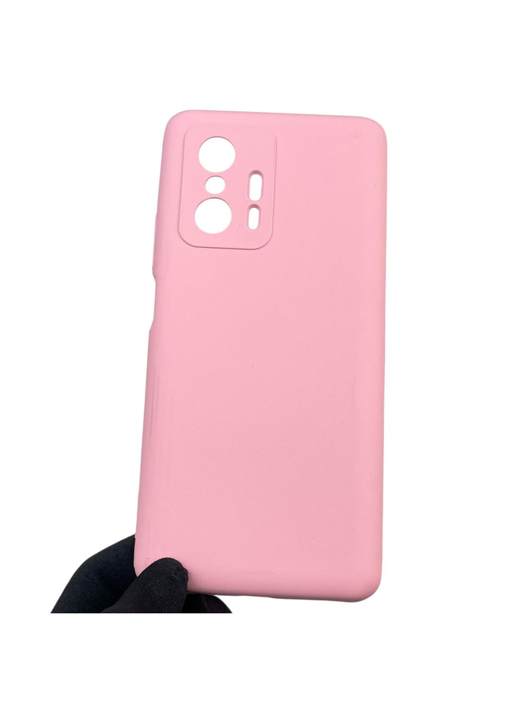 Чохол для 11T силіконовий з мікрофіброю нековзний на сяомі 11т рожевий Xiaomi (366232450)