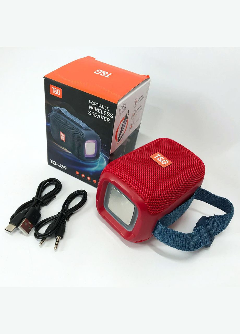 Портативна Bluetooth-колонка TG339 5W з RGB-підсвіткою, гучна блютуз-колонка. Колір: червоний T&G (297442734)