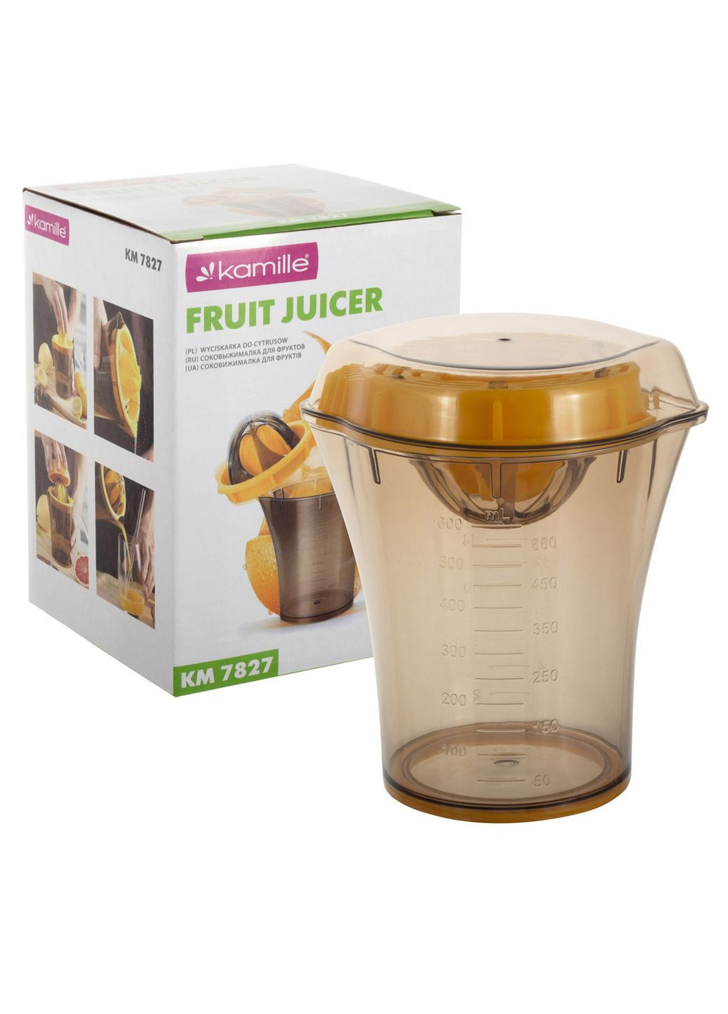 Соковыжималка ручная для цитрусовых и гранатов 600 мл со стаканчиком Kamille (322765922)