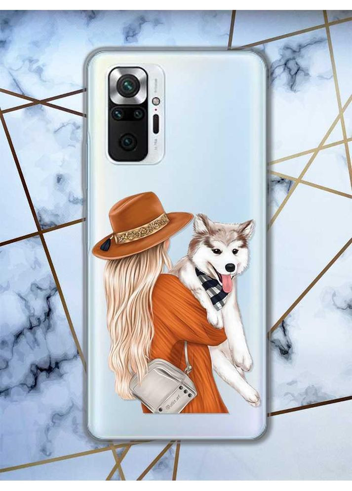 Прозорий чохол для Xiaomi Redmi Note 10 Pro/10 Pro Max:: Дівчина з песиком | принт 115 Creative (359490157)