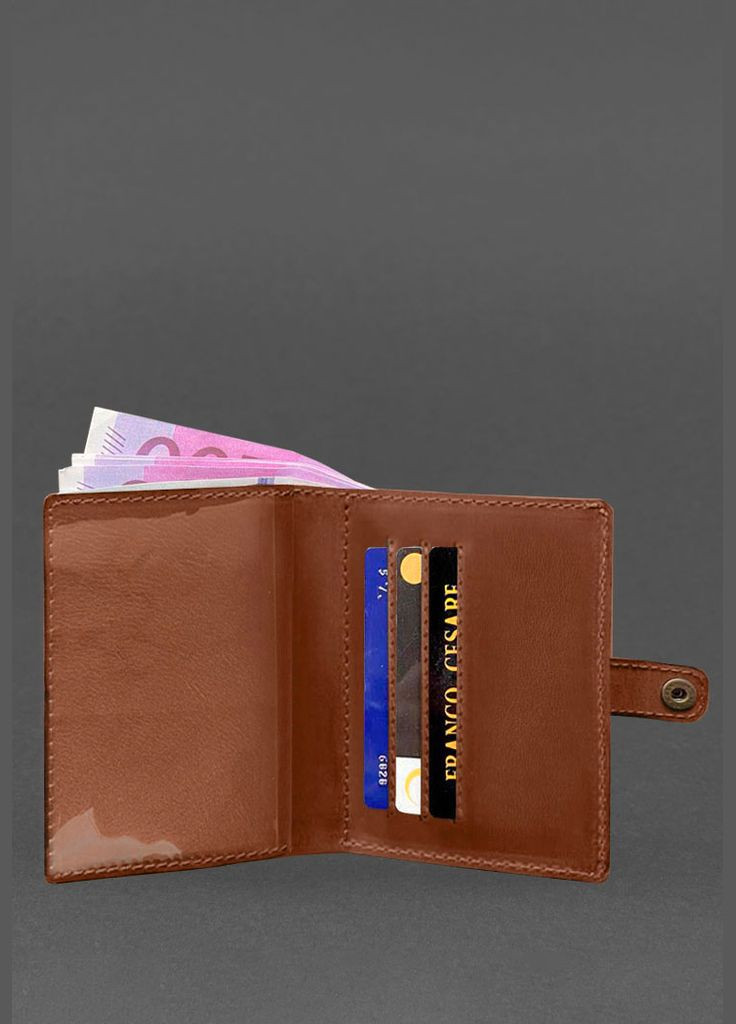 Шкіряна обкладинка-портмоне для посвідчення офіцера 11.0 світло-коричнева Crazy Horse (A-027853) BlankNote (329186750)