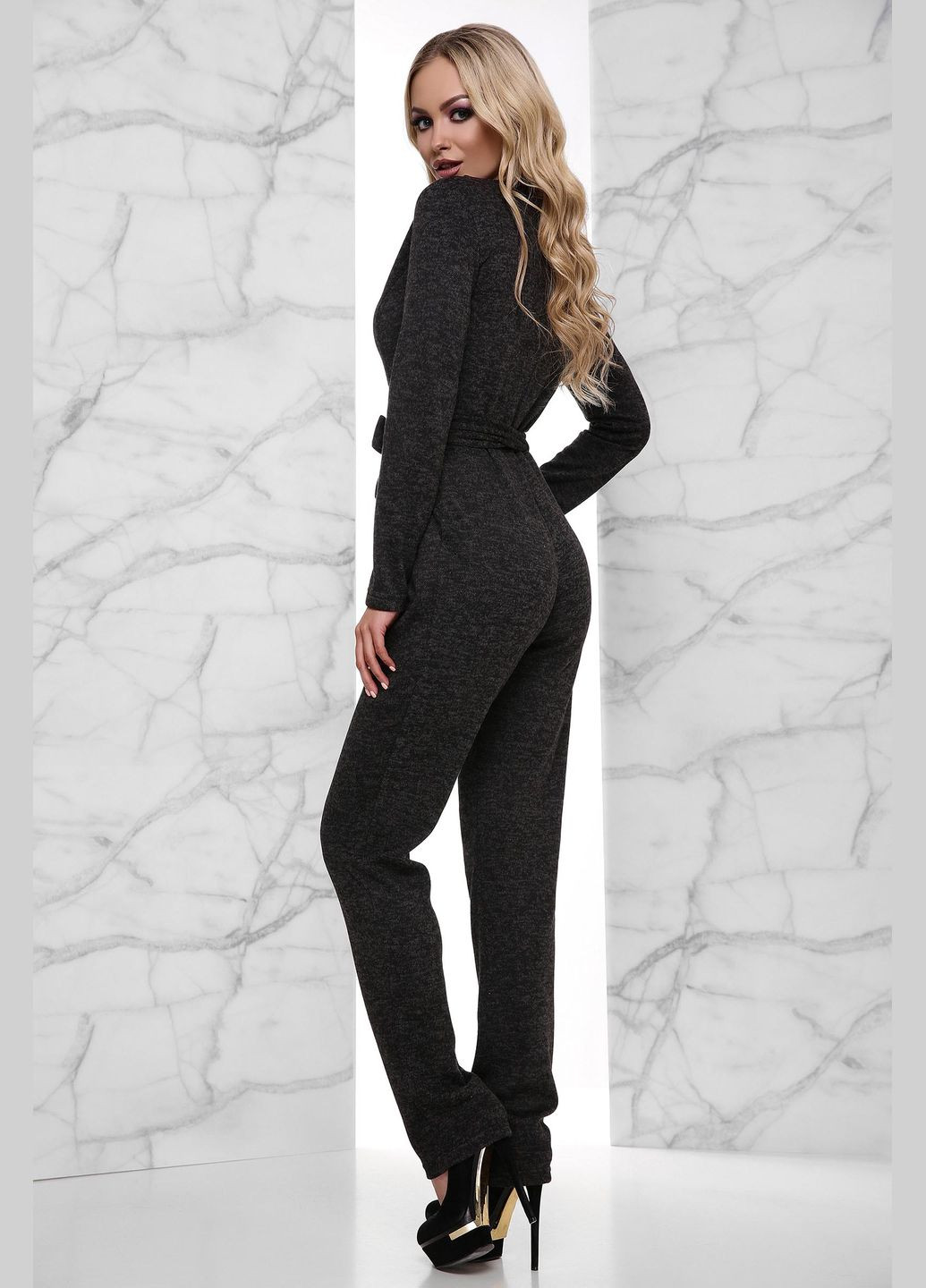 Комбінезон Liton комбінезон-брюки чорний повсякденний, кежуал ангора