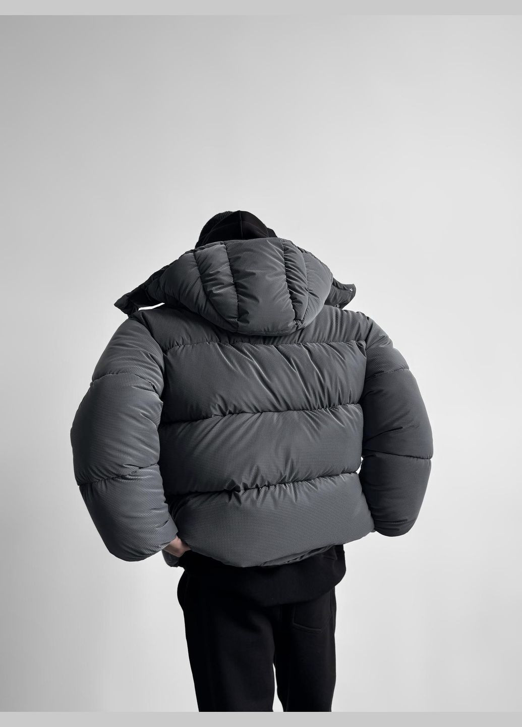 Графітова зимня куртка пуховик оверсайз No Brand
