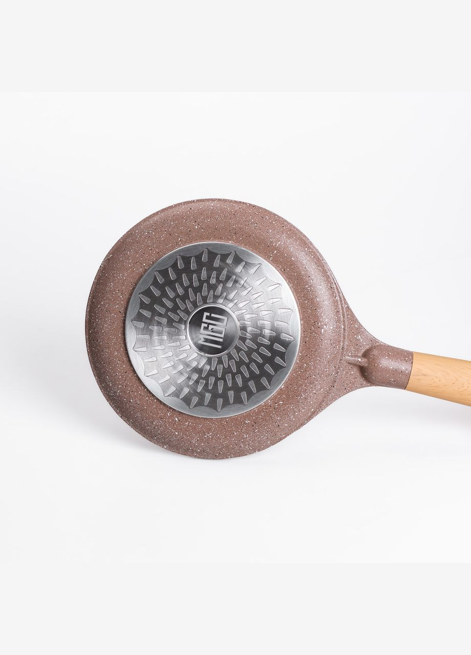 Алюминиевая блинная сковорода Ø 20 см, толстое дно, мраморное антипригарное покрытие кофейного цвета MGC (315636290)