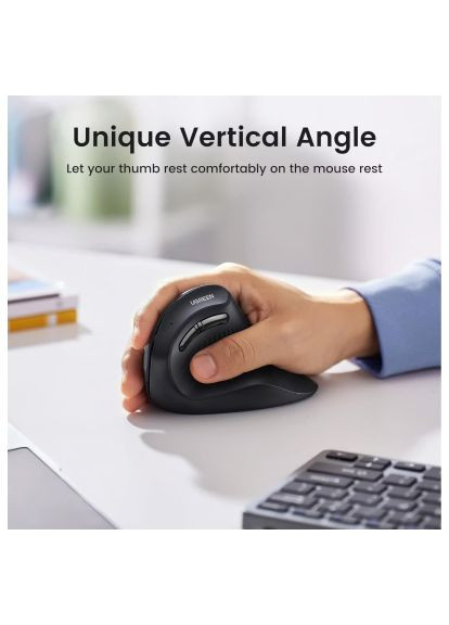 Мишка (25444) Ugreen MU008 Vertical Wireless Black (368562141)