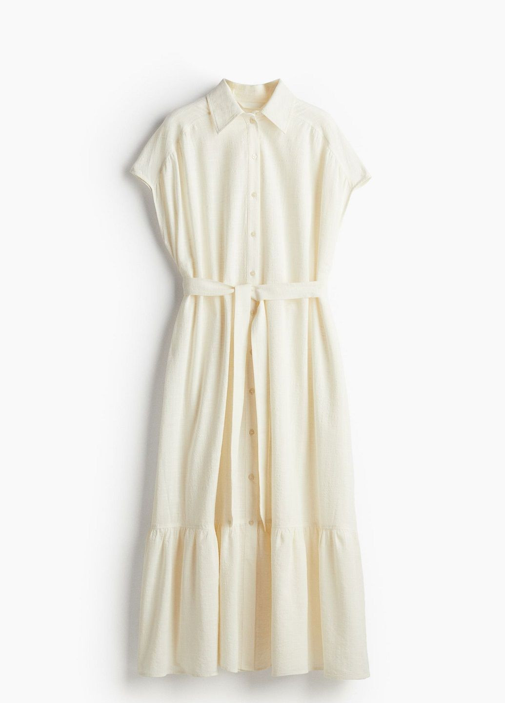 Молочное кэжуал платье H&M однотонное