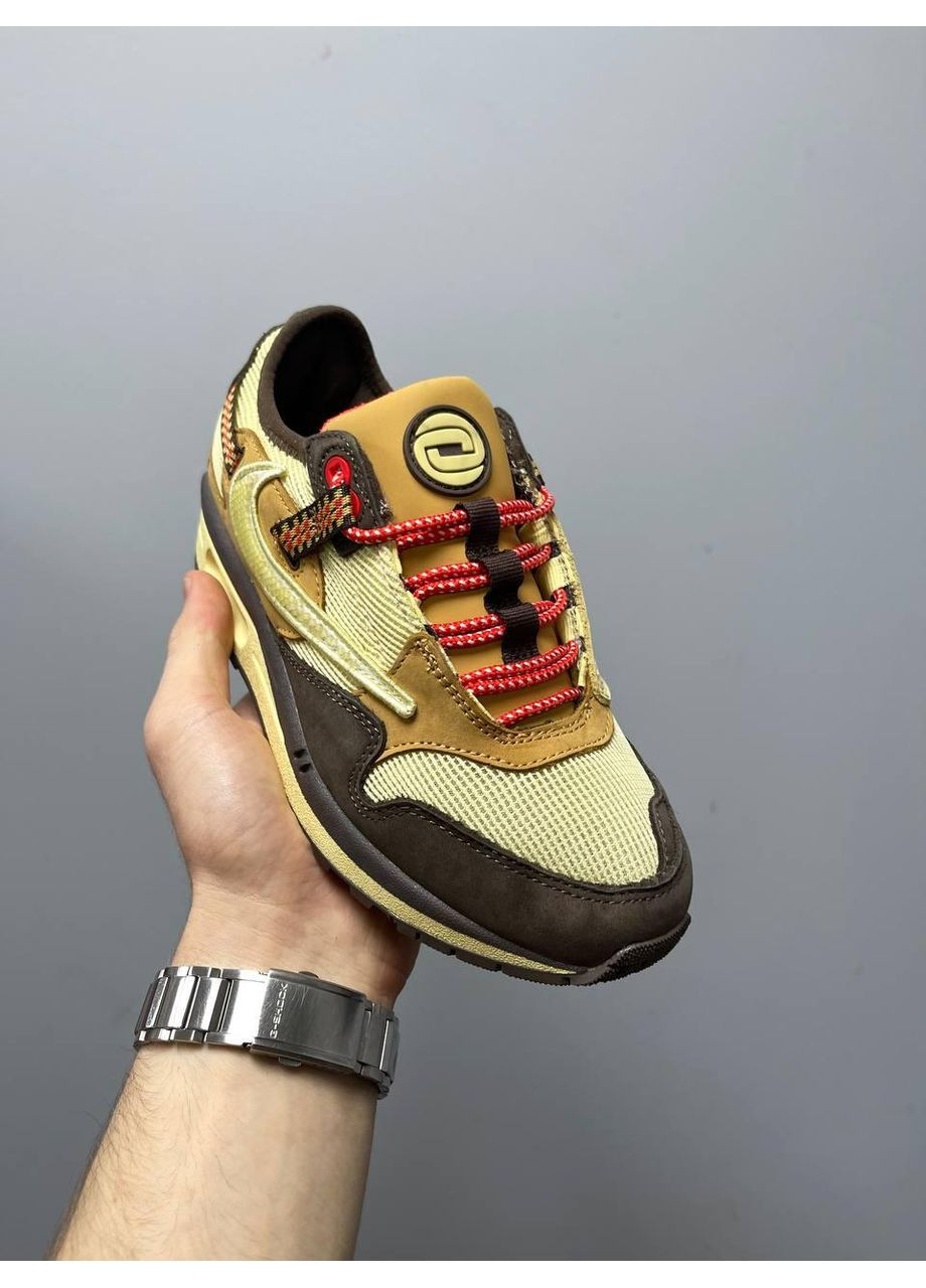 КРОСІВКИ ЖІНОЧІ NIKE AIR MAX 1 TRAVIS SCOTT CACTUS JACK BAROQUE BROWN НАЙК АІР МАКС No Brand бежеві демісезони (368869564)