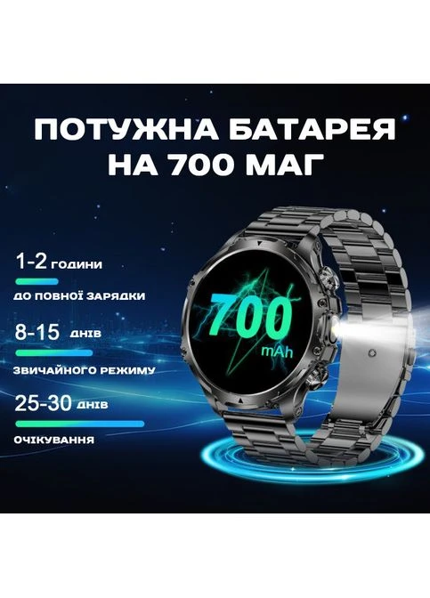 Смарт Часы Классические Круглые Умные Мужские 2 Ремешка Smart Turbo Power Steel Seli UWatch (392712447)