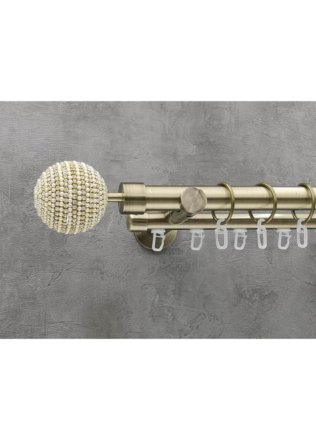 Карниз Карера гладкая/импрессионная штанга двойной универсальный 25/19 мм 400 см Антик Quadrum (352782122)