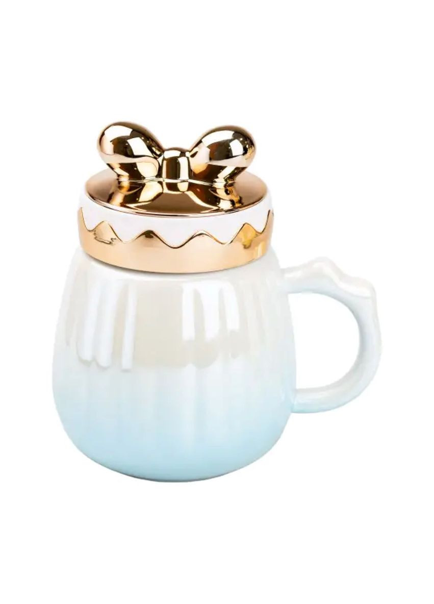 Чашка керамическая 500 мл с крышкой Голубая HP7194BL (A-032551) TS Kitchen (346267117)