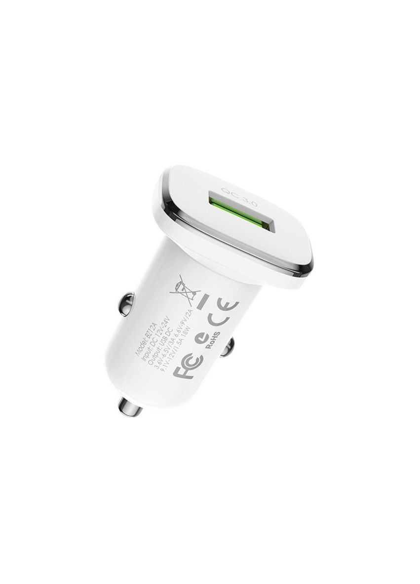 Автомобильное зарядное устройство BZ12A single port QC3.0 with MicroUSB cable 18W White Borofone (304253441)