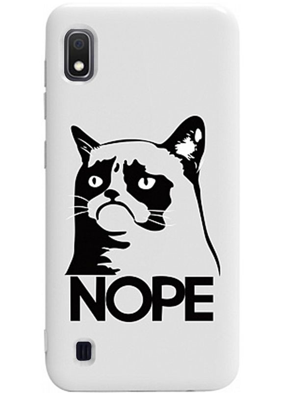 Чехолнакладка Pure TPU 2mm Print Case Samsung Galaxy A10 #4 Cat Nope White Toto (301782207)