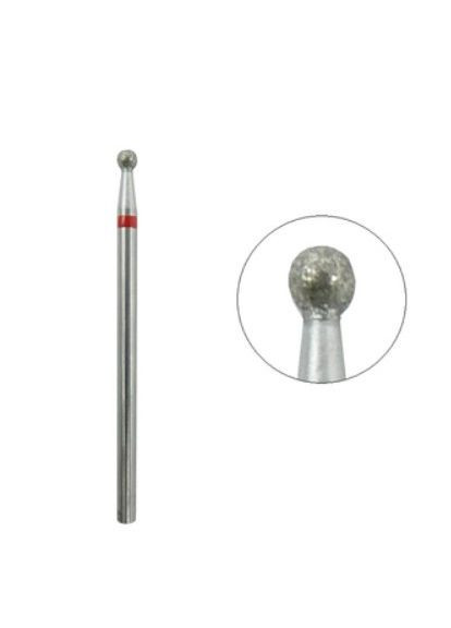 Алмазна фреза "кулька" червона насічка, 3 мм No Brand (296664320)