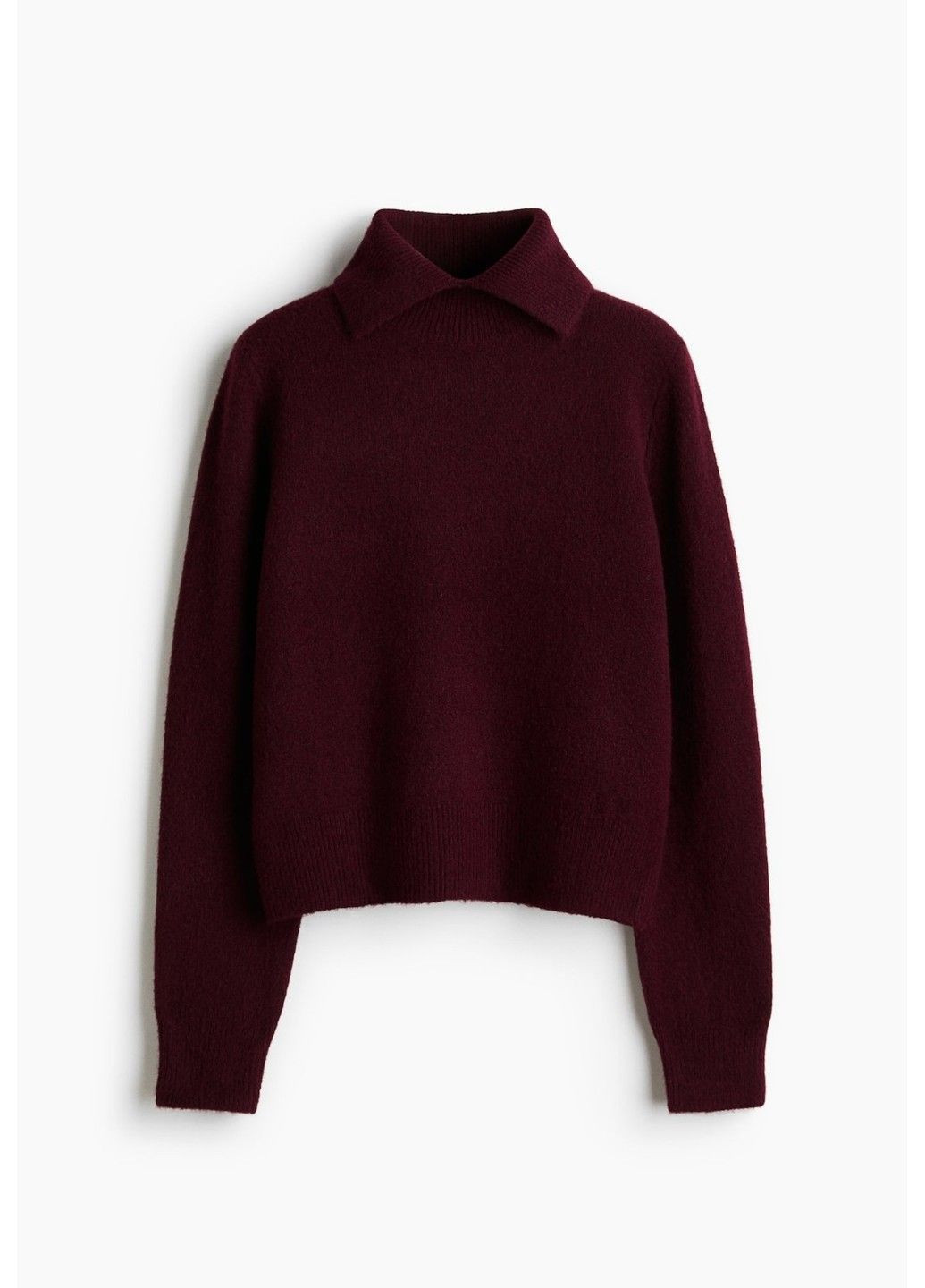 Бордовий зимовий жіночий светр з ковніром н&м (58656) xs бордовий H&M