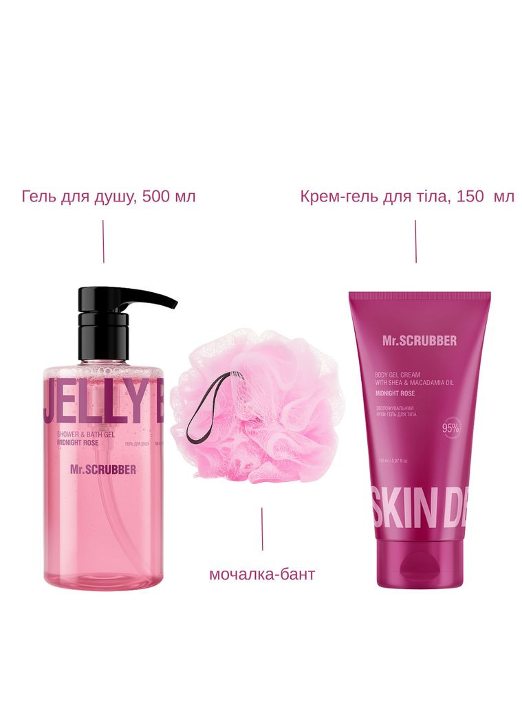 Подарунковий набір косметики для жінок Gift Set Midnight Rose, 3 продукти Mr. Scrubber (360806927)