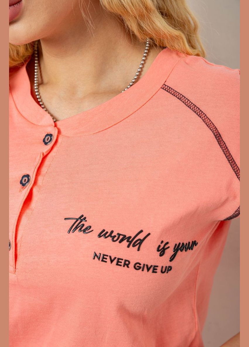 Персикова піжама жіноча з принтом Sude 243R0004-P5