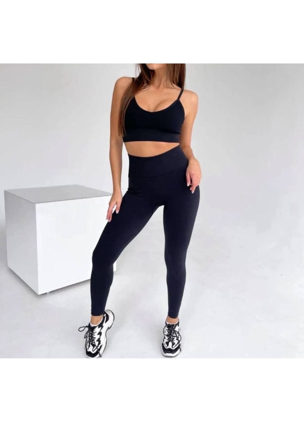 Женские трендовые леггинсы в рубчике с эффектом Push-Up Україна (360548601)