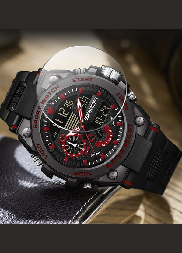 Годинник чоловічий тактичні наручні спортивні Sanda 3302-Red (329443046)
