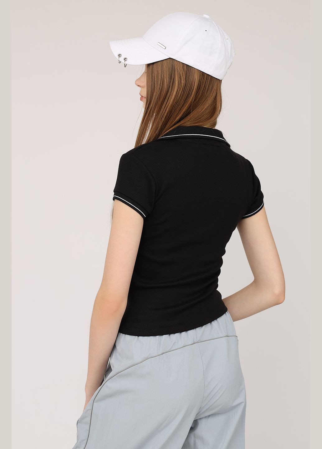 Футболка поло жіноча колір чорний CB-00272229 Busem (325814094)