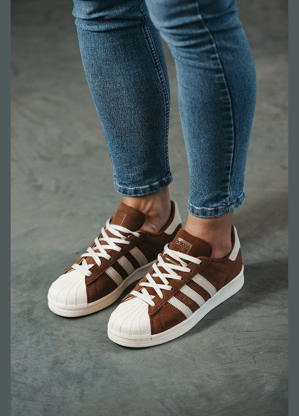 Кросівки жіночі Adidas Superstar brown white | Адідас Суперстар коричневі білі No Brand коричневі демісезони (315683611)