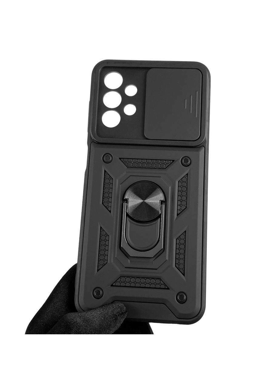 Чехол для Galaxy A13 4G (SM-A135F) бронированный с кольцом со шторкой на самсунг а13 чёрный rg1 Samsung (366018937)