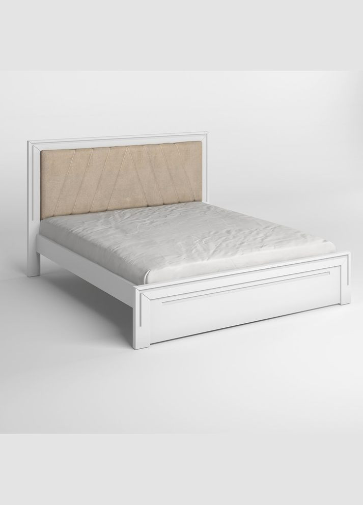 Односпальне дерев'яне ліжко Торонто Т2 (RAL9003)/Аляска 23 (бежевий) 80х190 см (MBG-7667) Mebigrand (366085590)