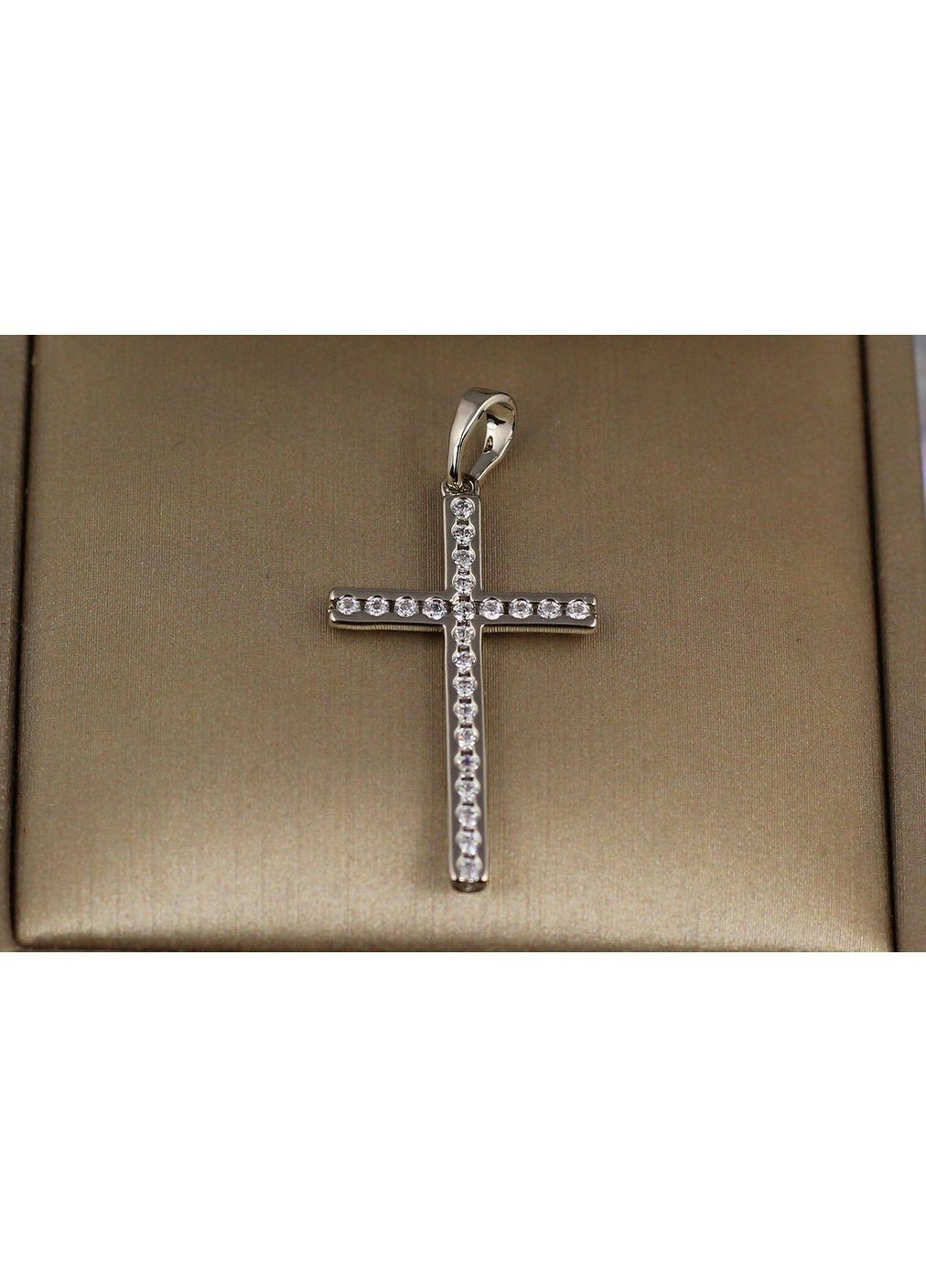 Хрестик фіанти в окантовці 3 см сріблястий love-shopping Xuping Jewelry (354662581)