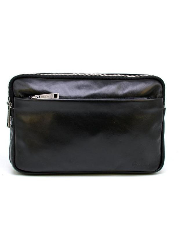 Сумка на пояс через плече чоловіча для телефону та документів шкіряна середня Чорний 35938 TARWA (337671227)