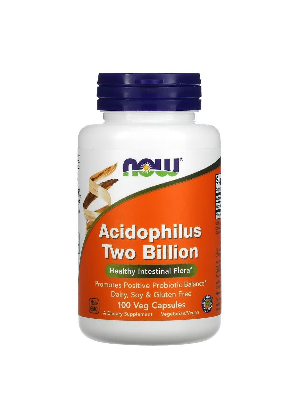 2 млрд Пробіотиків Acidophilus Two Billion - 100 вег.капсул Now Foods (293152525)