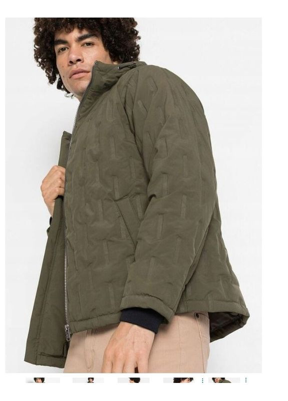 Зеленая демисезонная мужская куртка с капюшоном удлиненная хаки размер производителя 50 Bpc