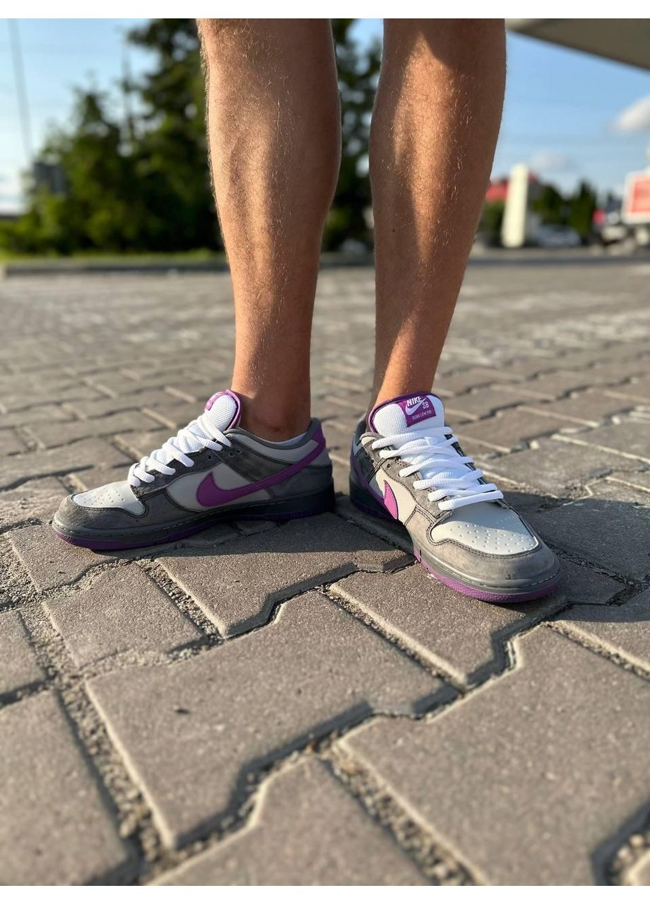 Сірі Осінні кросівки чоловічі nike sb dunk low x otomo katsuhiro grey purple найк сб данк No Brand
