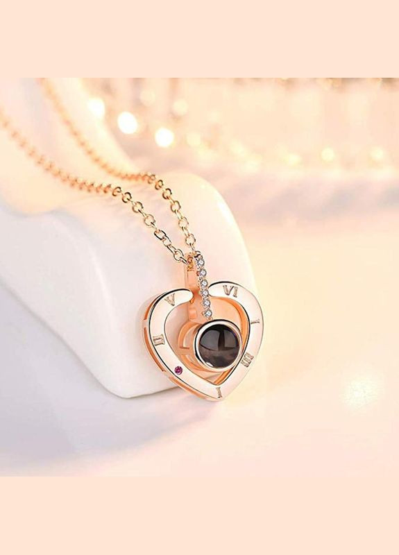 Шикарний кулон серце з проєкцією Я тебе люблю 100 мовами I love you кулон серце No Brand (339869696)