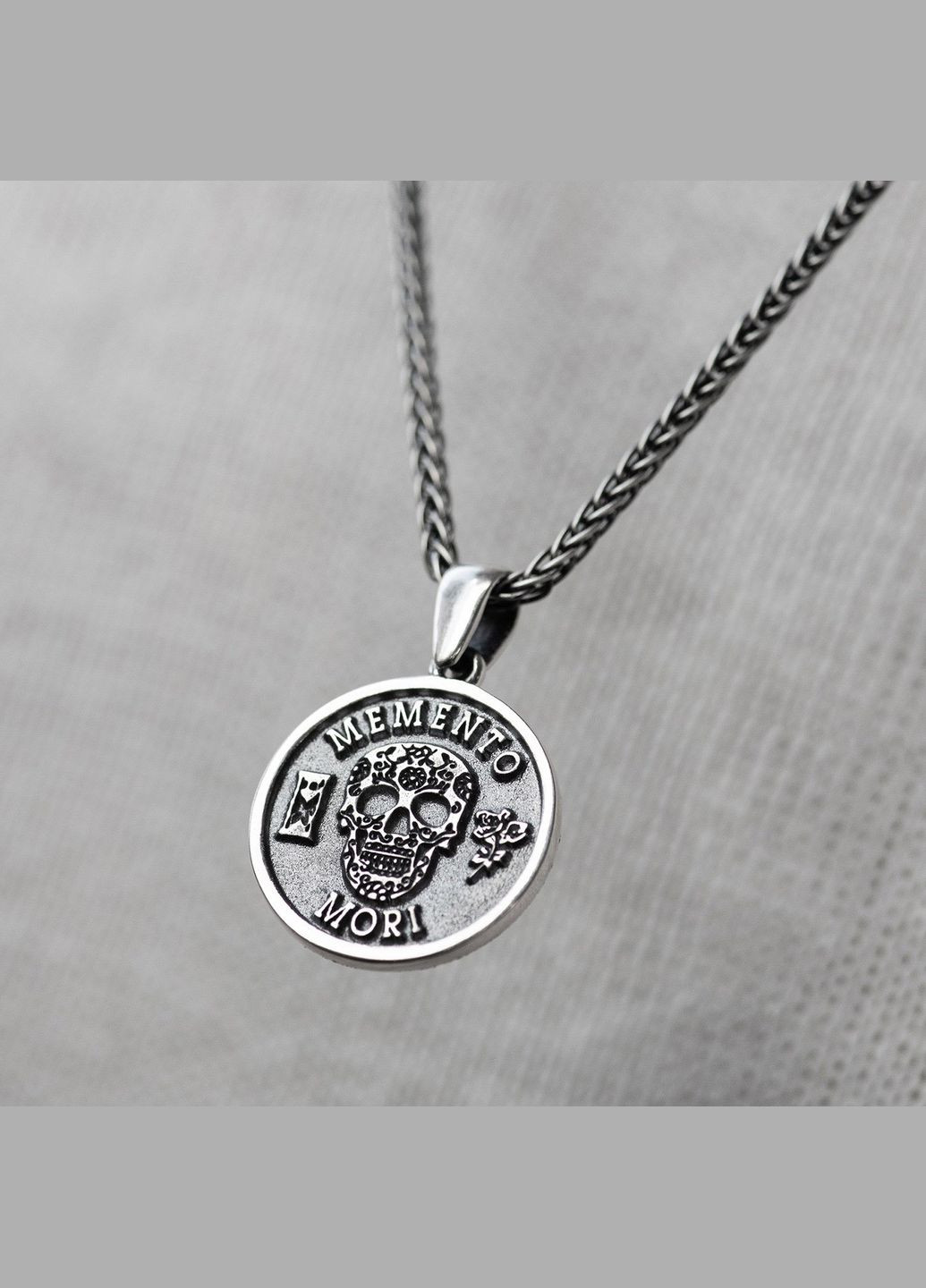 Срібний кулон Memento mori 133134 Oniks (276000933)