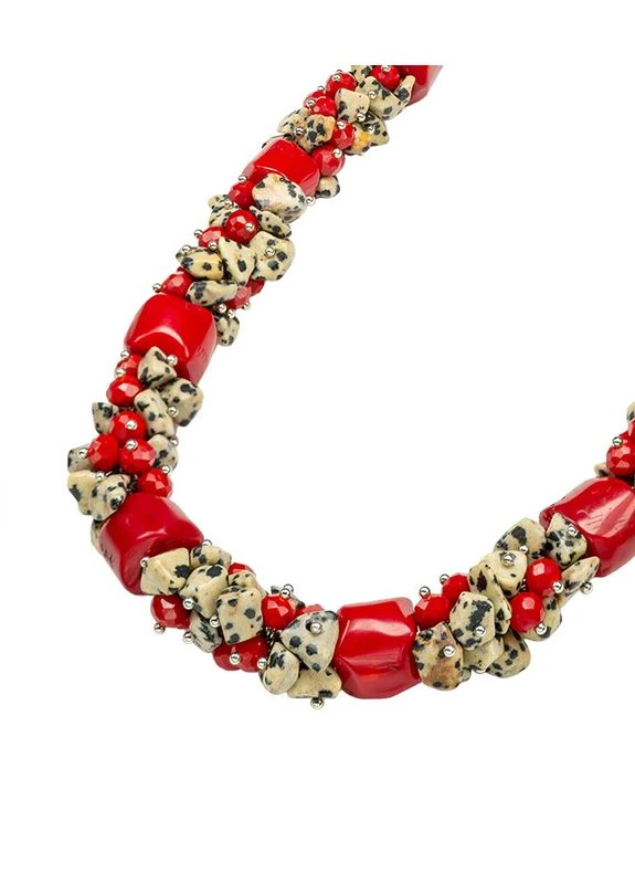 Намисто "Беладонна" Корал, Яшма Fursa fashion (402633790)