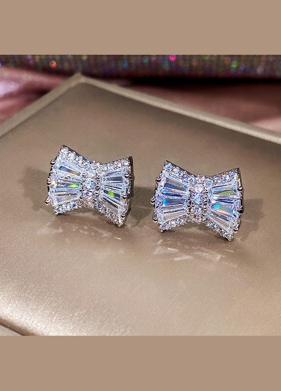 Комплект украшений Бантик, серебристый, No Brand (276328628)