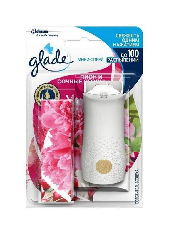 Освіжувач повітря мініспрей Півонія та соковиті ягоди змінний балон 10 мл 4214 Glade (334894788)
